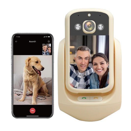 Two Way Video Calling Camera | Pet Camera with Speaker | In-House Monitoring Pet/Baby | WiFi Pet/Cat/Dog/Bird Camera with Phone App 2.8" Display 360° View PTZ Motion Detector | Two Way Camera
